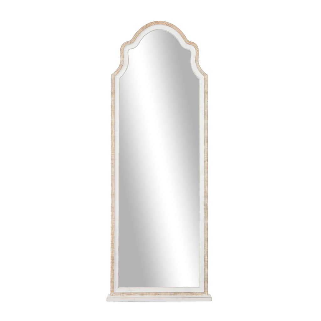 Wood Tall Wall Mirror with Arched Top - Brown - Roche River Decor - 3"W x 26"L x 70"H