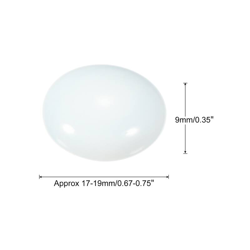 Decorative Flat Ceramic Marbles 17-19mm Rock Vase Filler - White - 50 Pcs