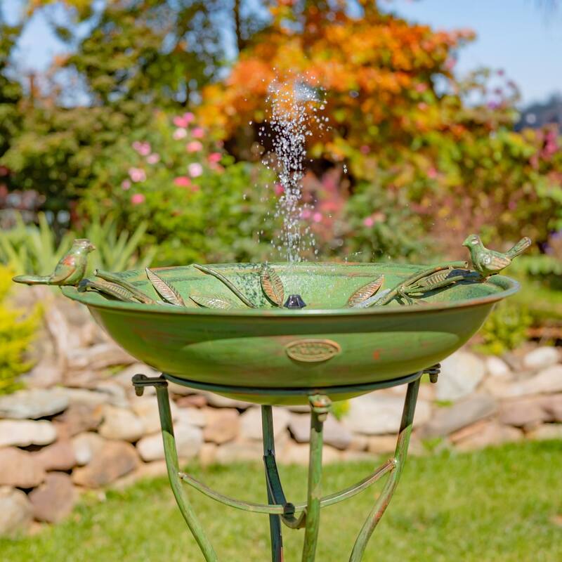Two Birds Iron Birdbath