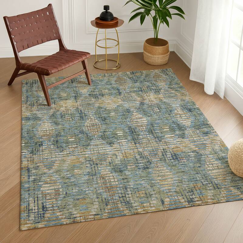 Machine Washable Indoor/ Outdoor Modern Ignacio Chantille Rug