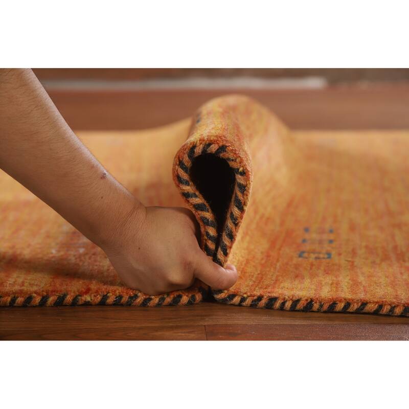 Hand Knotted Oriental 100% Wool Carpet Tribal Tribal Oranges & Rust Gabbeh Area Rug - 7' 8'' X 4' 11''