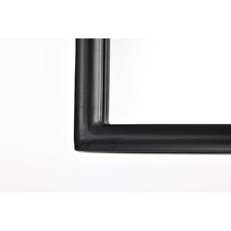 Black 24 in. W x 35 in. H Arched Metal Framed Iron Modern Accent Mirror - 23.6 in. W x 35.5 in. H x 1 in. D