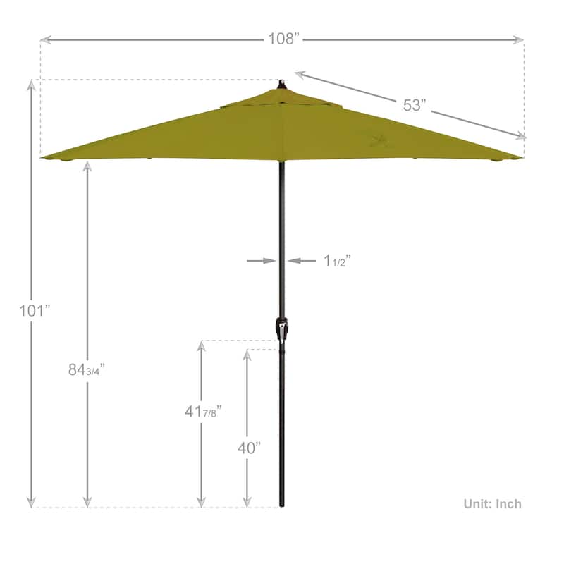 North Bend 9-foot Crank Lift Auto Tilt Patio Umbrella with Outdoor Rated Olefin fabric by Havenside Home