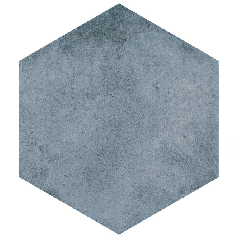 Merola Tile Matter Hex Blue 7-7/8" x 9" Porcelain Floor and Wall Tile