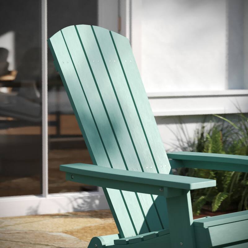 All-Weather Poly Resin Folding Adirondack Chair - Patio Chair