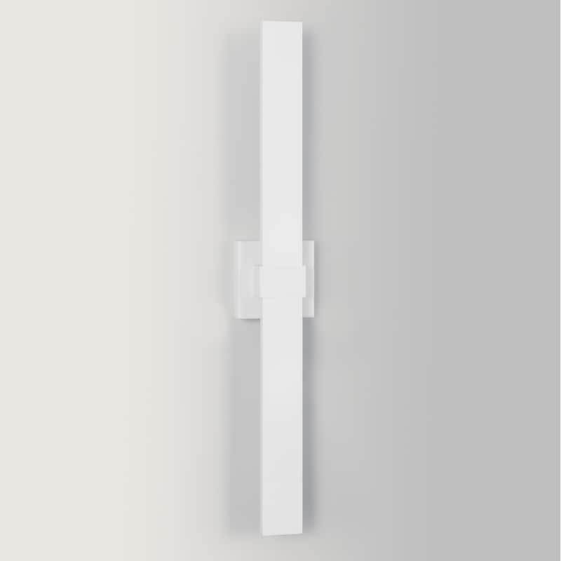 1-Light Black/White Aluminum LED Outdoor Wall Sconce - 47.2in - White