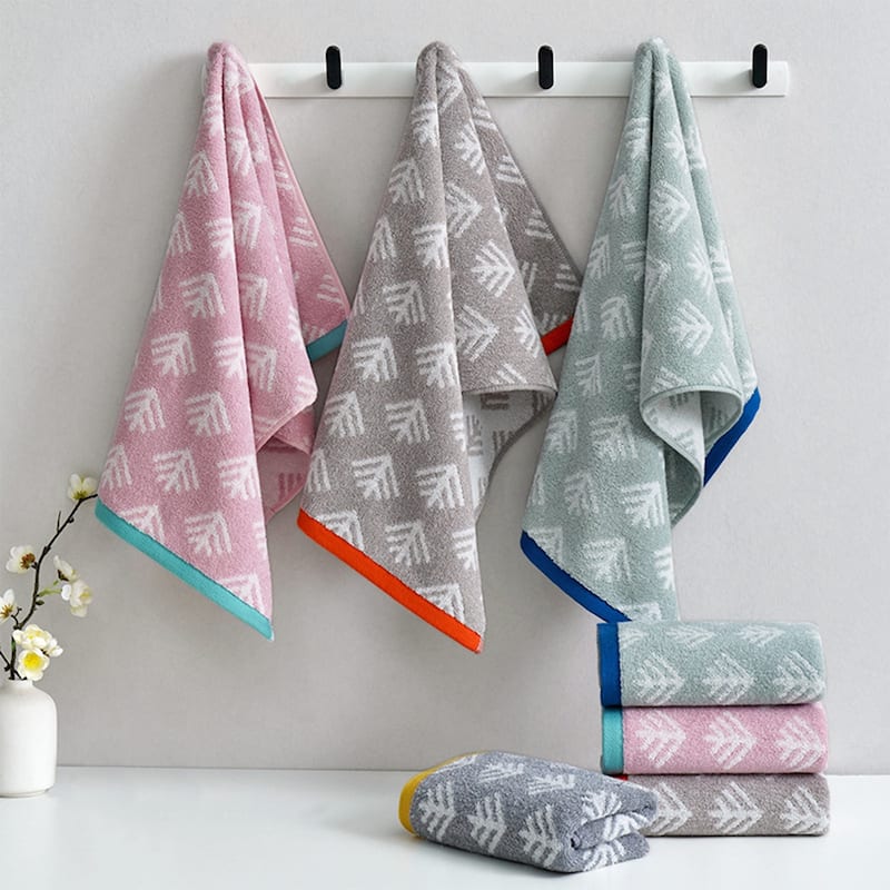 Cute Pattern Cotton Hand Towel Set 14" x 30" Soft Absorbent Hand Towels for Bathroom, Home Decor