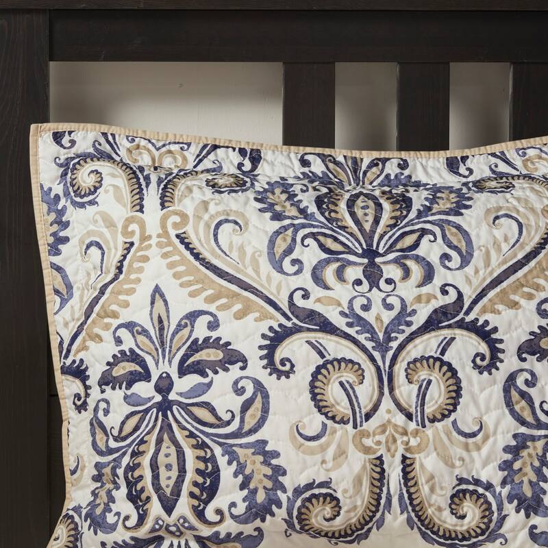 GDF Studio - Cali Reversible Paisley Quilt Set with Throw Pillows