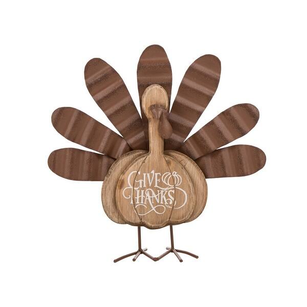 Shop Glitzhome Thanksgiving Wooden Turkey Decor On Sale Overstock 28571288