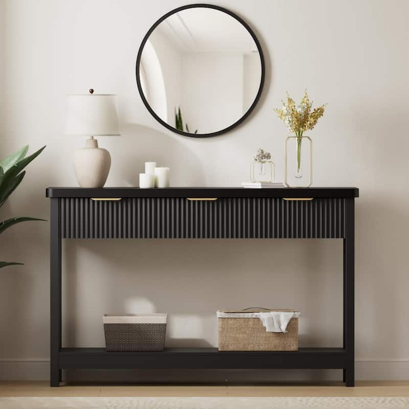 51"Wood Console Sofa Table with 3 Drawers for Living Room