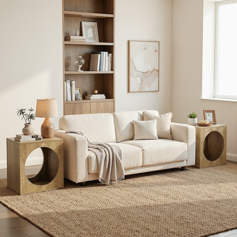 End Table for Living Room, Modern Side Table with Storage Shelf, Bedside Nightstand for Living Room, Bedroom