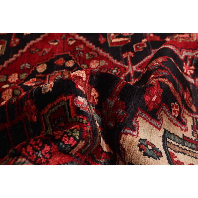 ECARPETGALLERY Hand-knotted Andelz Black, Red Wool Rug - 4'7 x 7'1