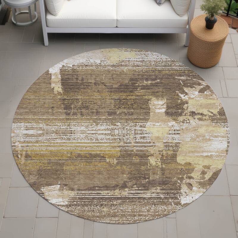 Machine Washable Indoor/ Outdoor Chic Veta Chantille Rug - Clove - 8' x 8'