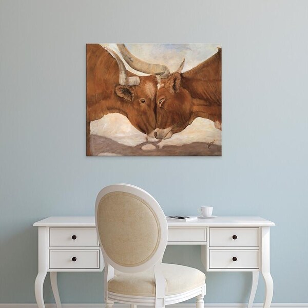 Easy Art Prints Kathy Winkler's 'Hook 'em Horns II' Premium Canvas Art