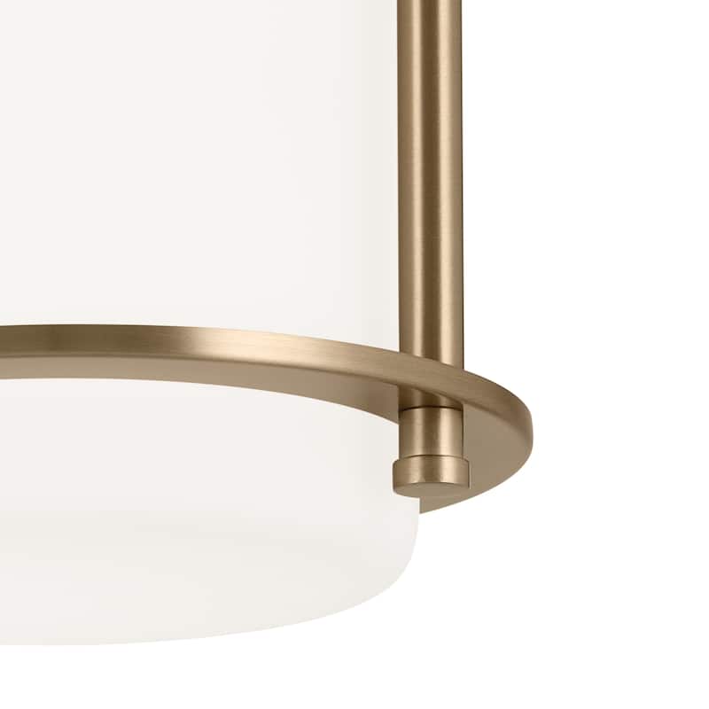 Kichler Lighting Brit 7.25 in. 1-Light Champagne Bronze Flush Mount Light with Satin Etched Glass