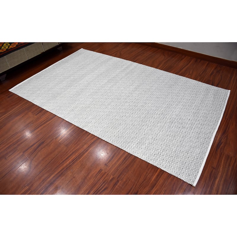Hand Woven Chloe Design Diamond Flat Weave Wool Traditional Oriental Area Rug