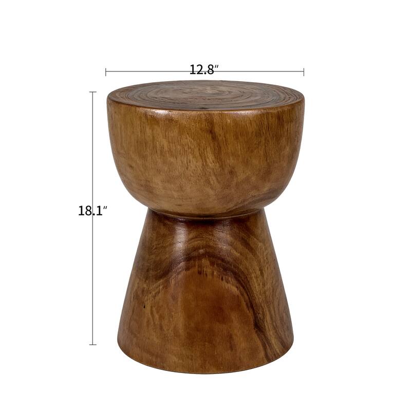 Teak Wood Multi-Use Coffee Table Accent Side Table Stool