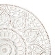 preview thumbnail 4 of 11, Wooden Handmade Intricately Carved Floral Wall Decor with Mandala Design - Brown or White