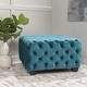 preview thumbnail 2 of 54, Jaymee Modern Glam Button Tufted Velvet Ottoman by Christopher Knight Home