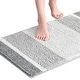 preview thumbnail 25 of 31, Subrtex Rugs Chenille Gradient Stripe Pattern Soft Plush Bath Rug Shower Water Absorbent Mat 16"*24" - Light Gray