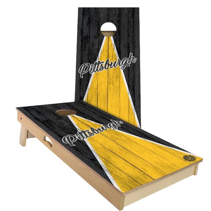 Pittsburgh Football Outdoor Cornhole Board Set - Backyard 2x4 - NO Accessories