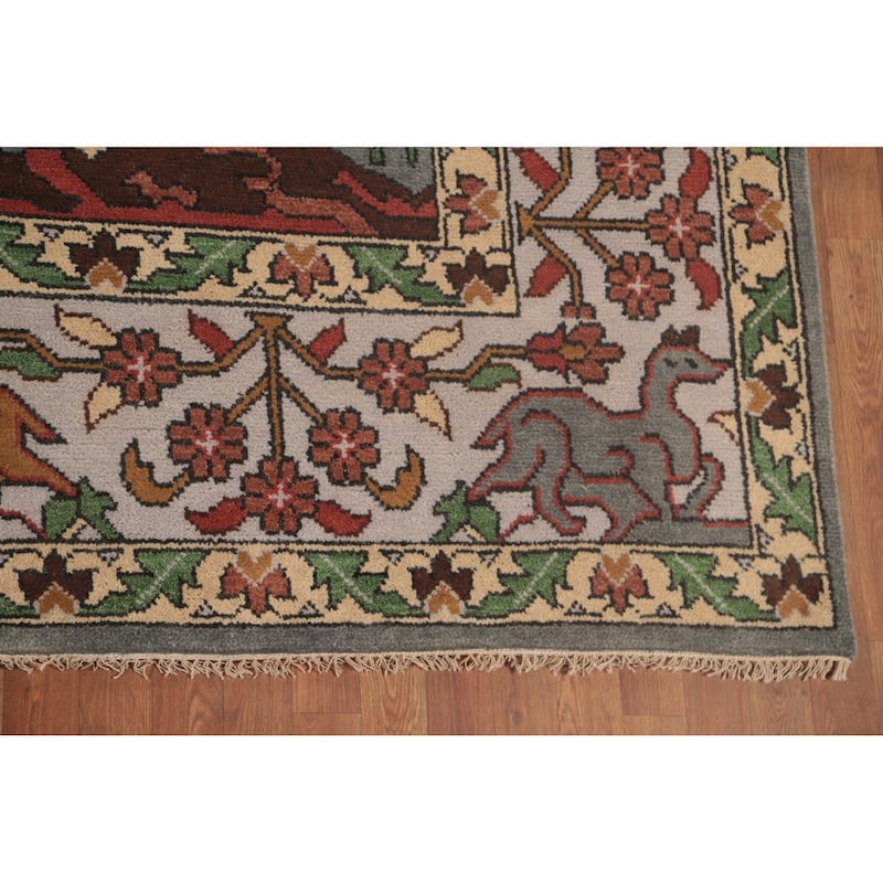 Animal Pictorial Ziegler Area Rug Hand-Knotted Oriental Wool Carpet - 10'0"x 13'9"