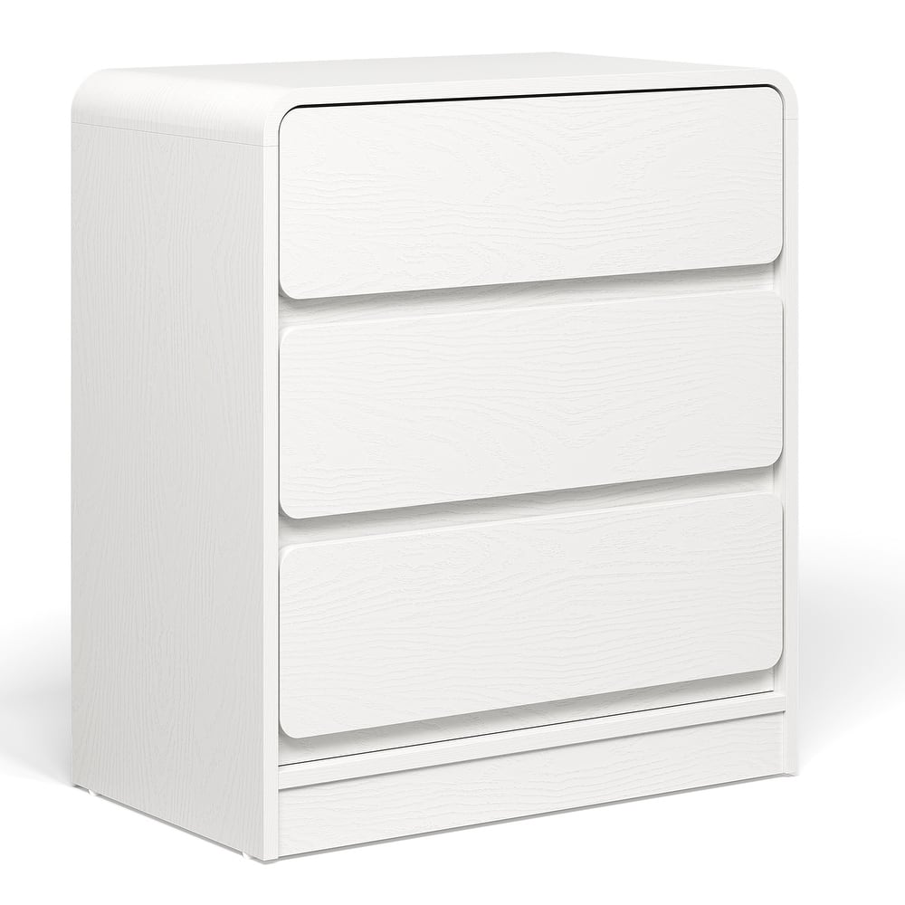 Modern Storage 3-Drawer Nightstand for Bedroom, Nursery, Living Room