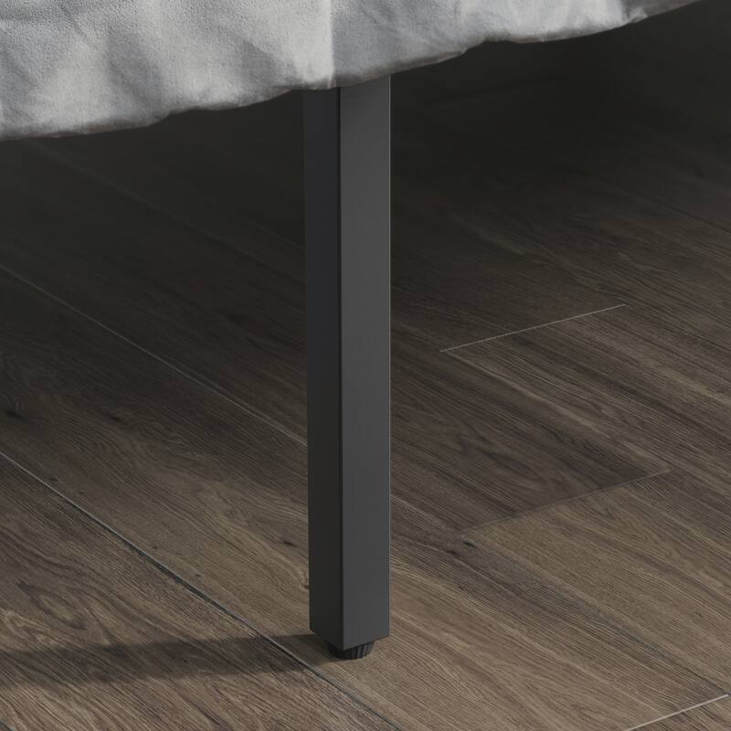 Sleek Black Twin Platform Bed with Headboard and Storage