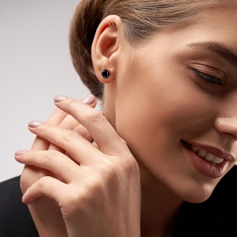Miadora 2ct TW Black Diamond Stud Earrings in 14k White Gold