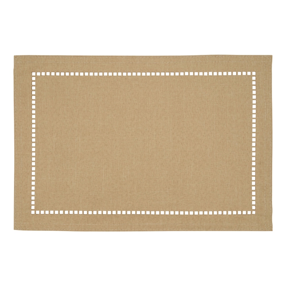 Table Placemats With Laser-Cut Hemstitch Design (Set of 4)