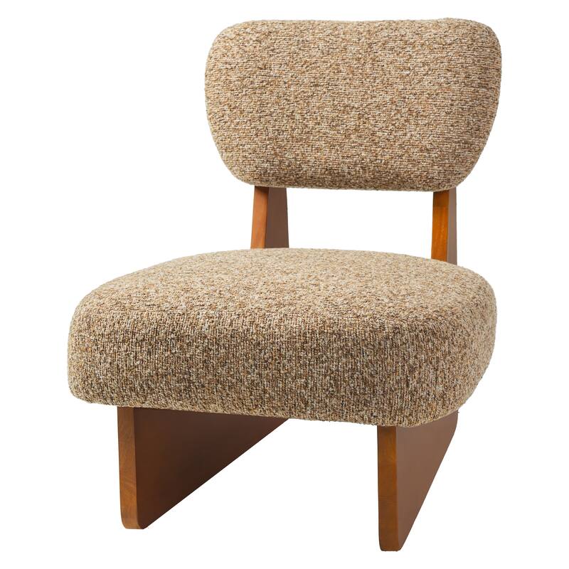 Christopher Knight Home - Vincent Polyester Upholstered Lounge Chair with Solid Wood Base (Set of 2)