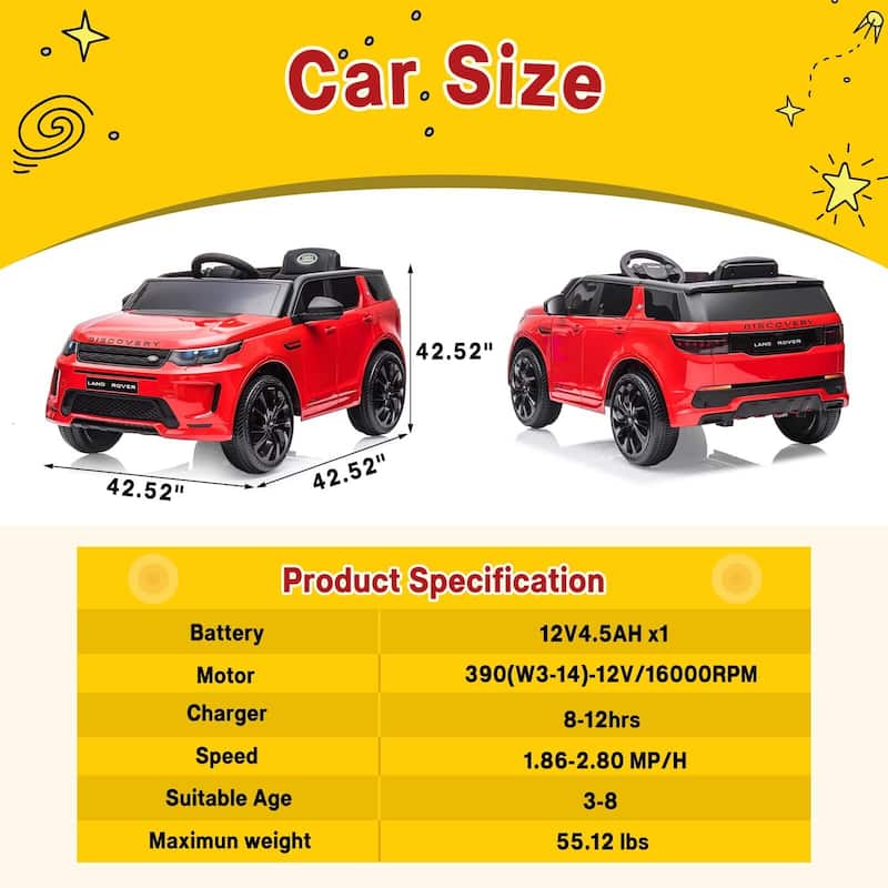 Licensed Land Rover Kids Electric Car, Ride On Car