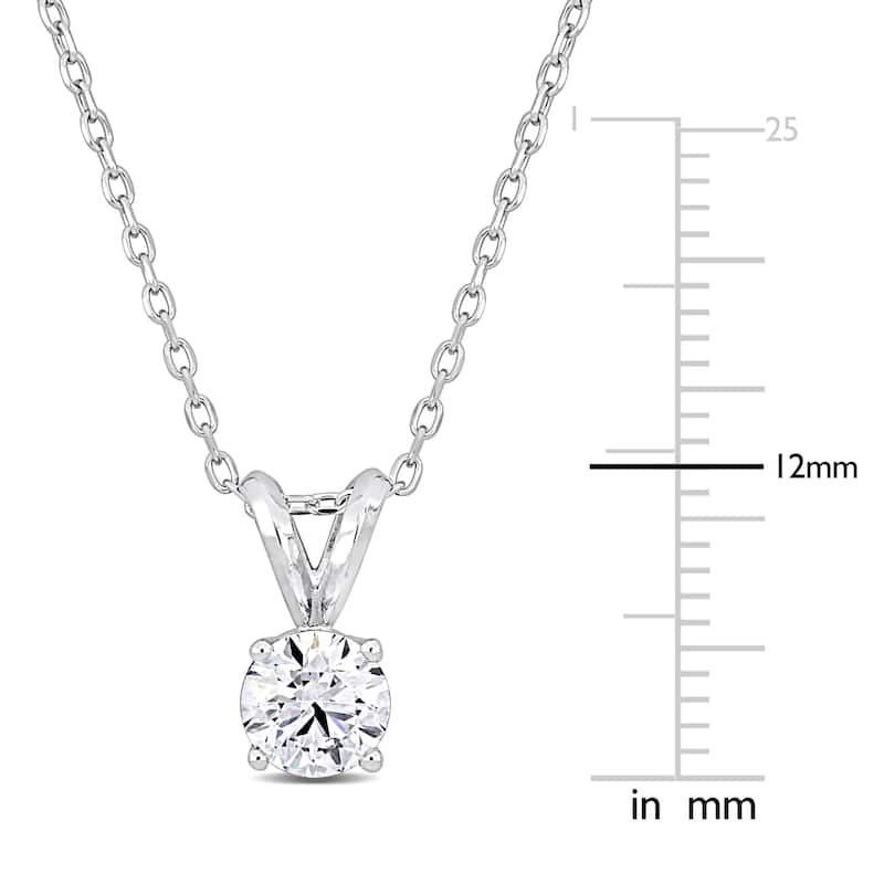 3/4ct TDW Lab-Grown Diamond Solitaire Pendant with Chain in Platinum - 18 in