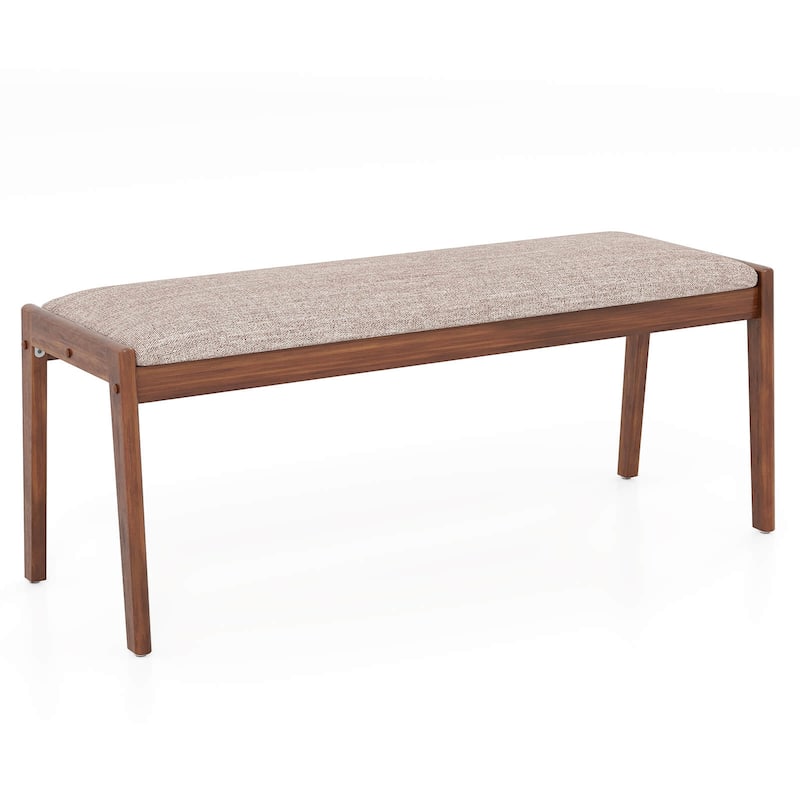 Costway 1/2 PCS 45" Farmhouse Backless Bench with Rubber Wood Legs & - 1 PCS