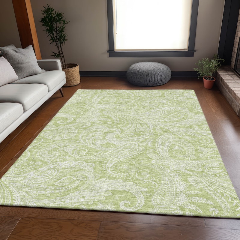 Premium Washable Super Soft Traditional Paisley Mayfield Rug - Aloe - 5' x 7' 6" - Rectangle