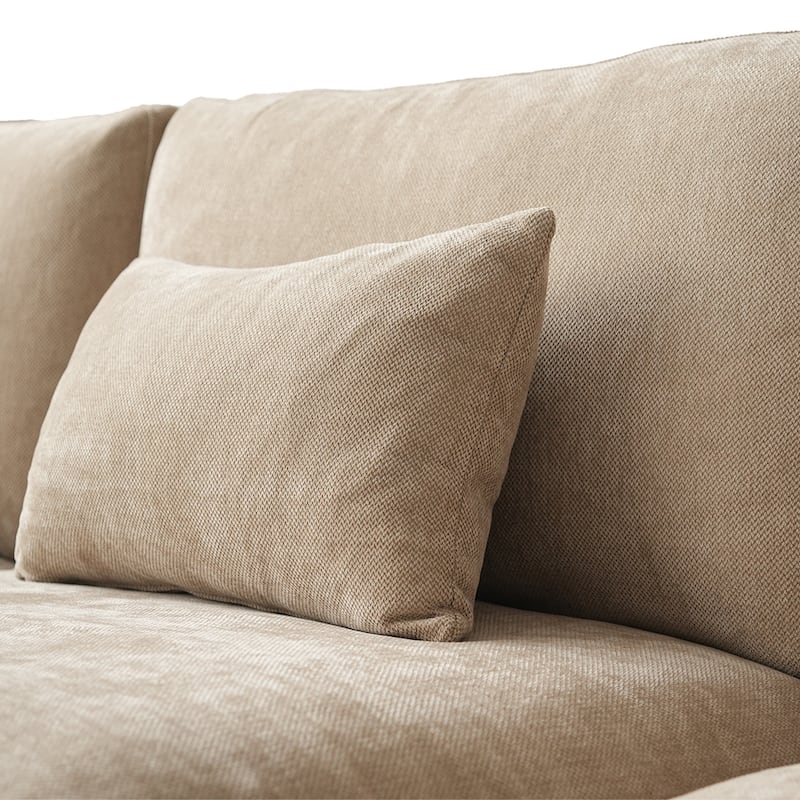 Large Linen Corner Sectional Sofa Couch for Living Room Set