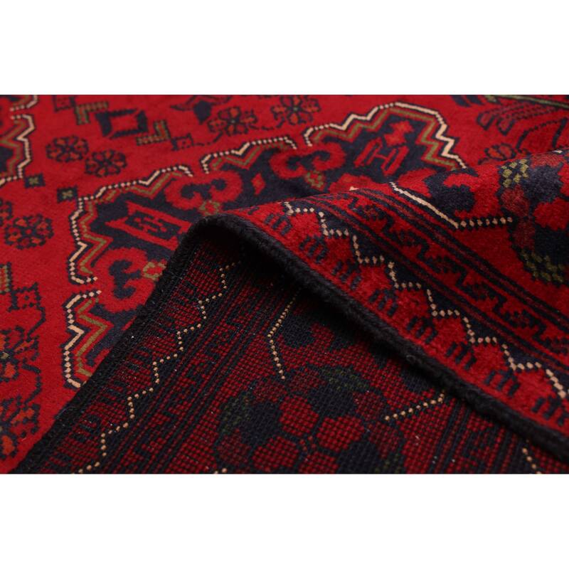 ECARPETGALLERY Hand-knotted Finest Khal Mohammadi Red Wool Rug - 3'1 x 6'9