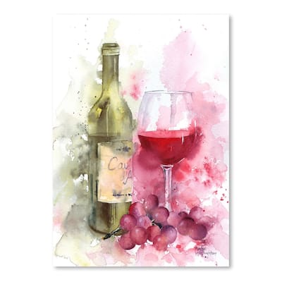 Americanflat - Red Wine And Grapes by Rachel Mcnaughton - 16"x20" Poster Art Print