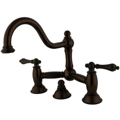 Elements Of Design Double Handle 8" Center Bridge Bathroom Faucet with