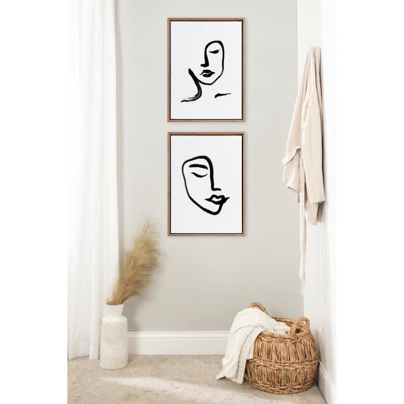 Kate and Laurel Sylvie Beaded Face Art Canvas Set by Viola Kreczmer