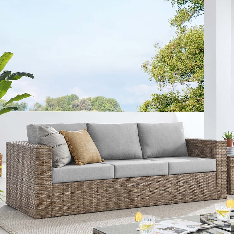 Convene Outdoor Patio Outdoor Patio Sofa - Cappuccino Gray