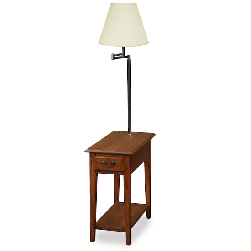 Leick Home One Drawer Swing Arm Lamp Side Table with Shelf