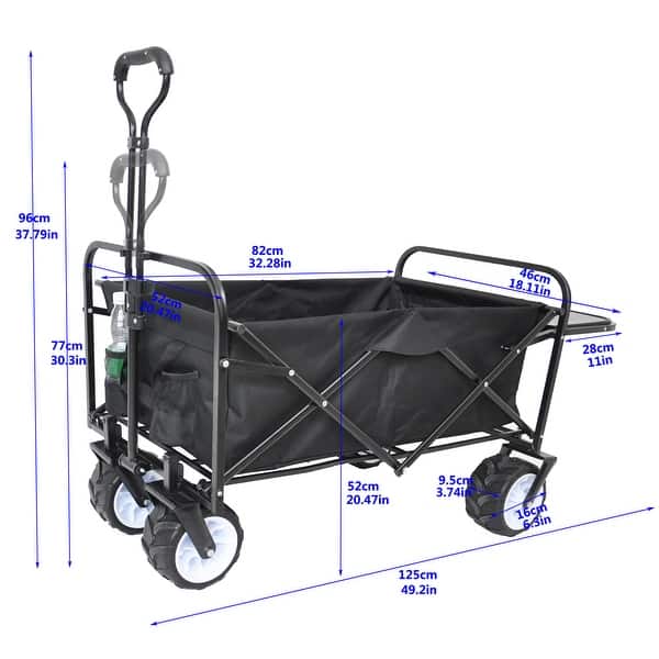 Heavy Duty Folding Trolley Large Capacity Beach Wagon Folding Wagon with  9*4'' Pneumatic Balloon Sand Wheels Outdoor Heavy Duty Collapsible Foldable  Beach Cart - China Beach Cart, Camping Trolley