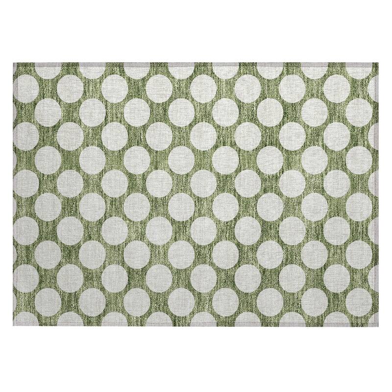 Machine Washable Indoor/ Outdoor Chantille Modern Dots Rug