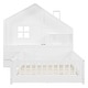 preview thumbnail 20 of 37, Wooden Floor Platform Bed with House Shape Storage Wingback Headboard, House Bed with USB, Window and Bedside Drawers