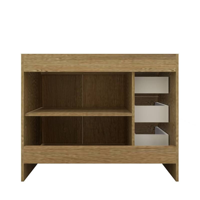 Eliza 42'' Freestanding Vanity (Left Drawers) with Single Sink