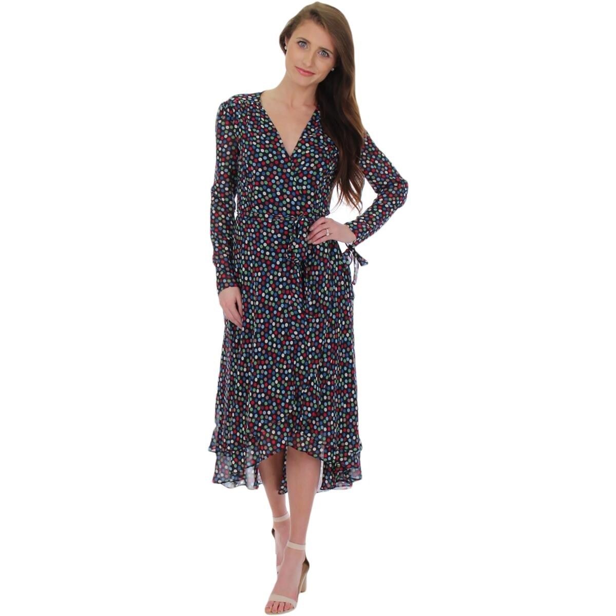 Shop Betsey Johnson Womens Wrap Dress Midi Hi Low Overstock