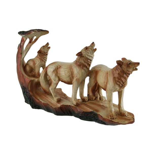 Howling Wolf Family Carved Wood Look Resin Statue Overstock 16819451 Wolf totem gig harbor wa wood sculptures chainsaw artist custom wood carvings sculpture totems sculpture photos.wolf totem these are only a small fraction of the wood carvings jeff has sculpted. usd