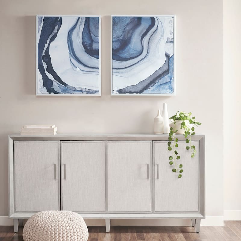 Madison Park Ethereal Diptych 2-piece Framed Canvas Wall Art Set - Blue