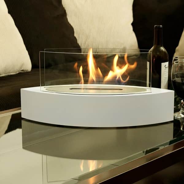 Shop Sunnydaze Barco Ventless Tabletop Bio Ethanol Fireplace White